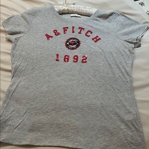Abercrombie & Fitch Gray Tee with Red Sequin Detail